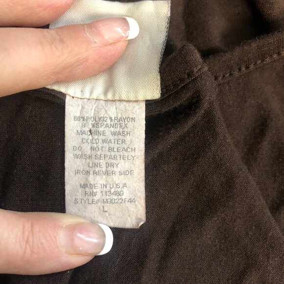 Rods Brown V-Neck Horse Graphic T-Shirt Womens Size Large Equestrian Casual - Picture 5 of 7